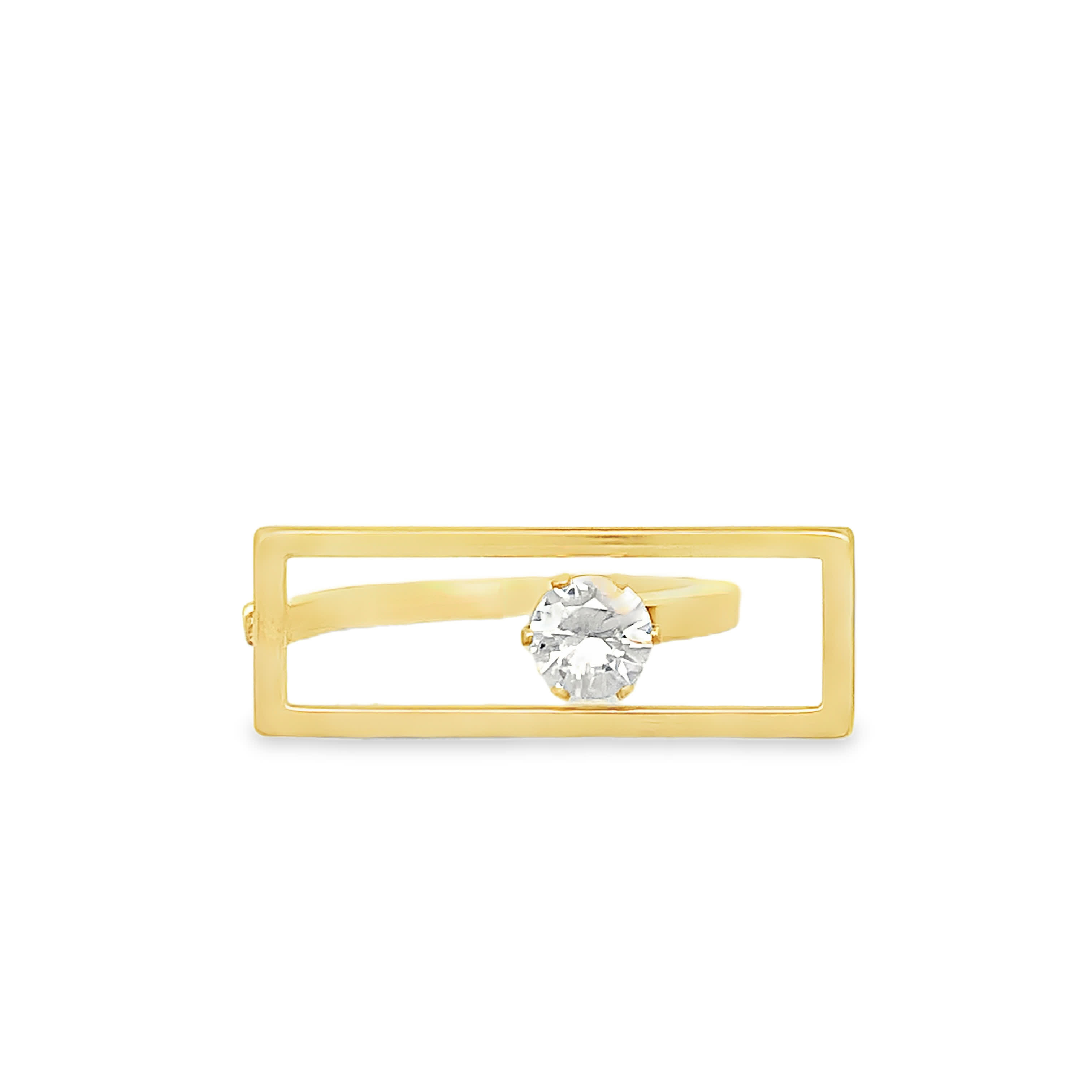 Geometric Open-Frame Yellow Gold Diamond Cocktail Ring