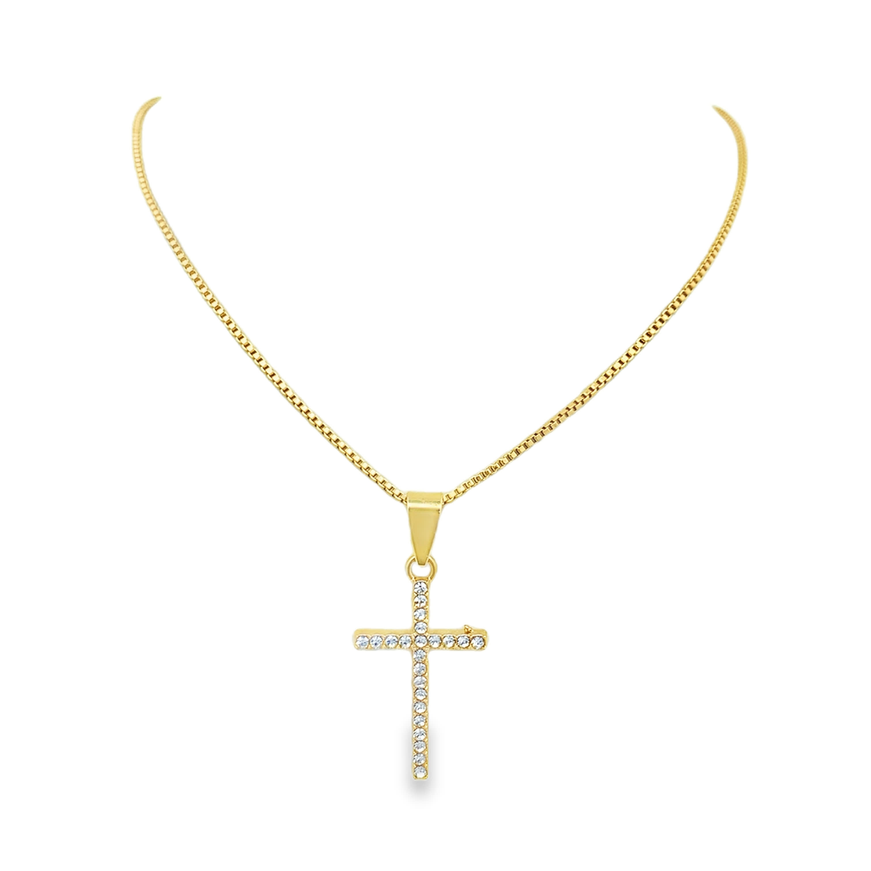 Diamond Cross Pendant Necklace in 14k White Gold
