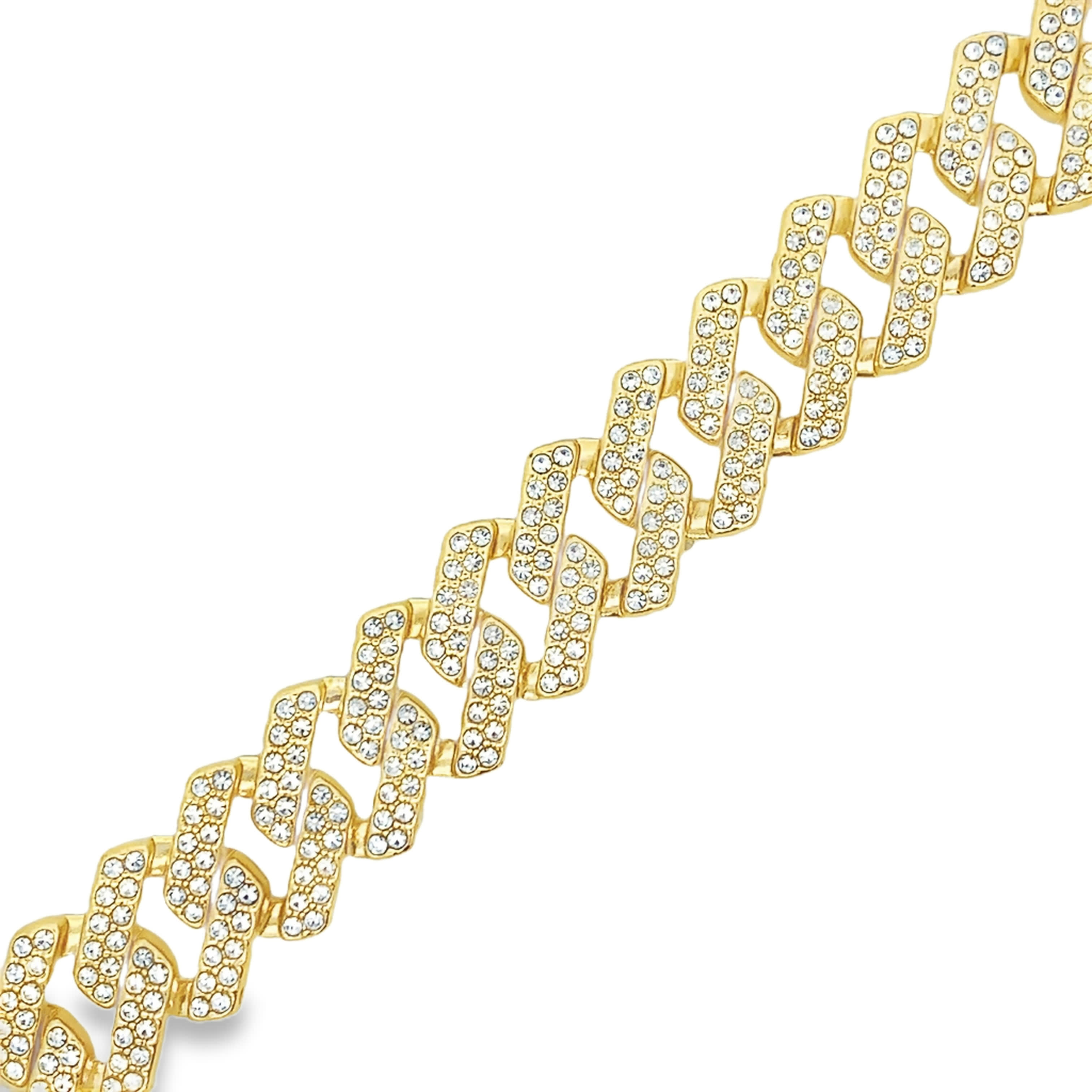 Diamond Encrusted Yellow Gold Chain Bracelet