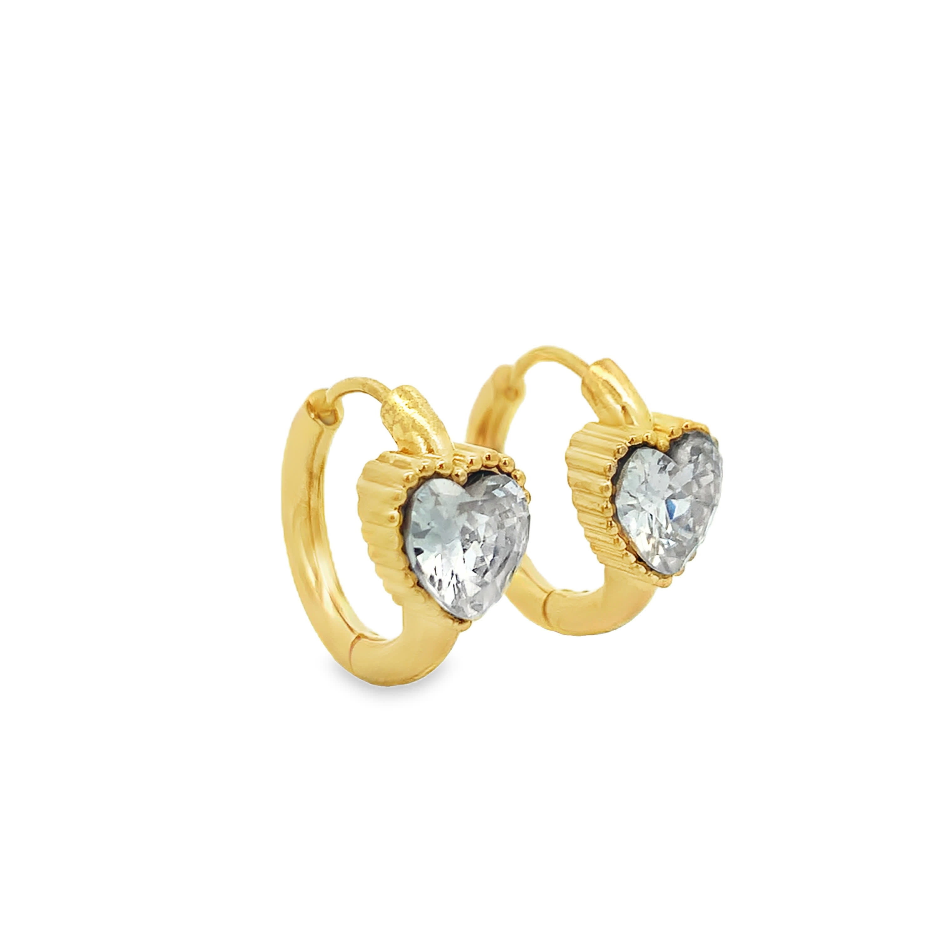 Coral Butterfly Hoop Earrings in Yellow Gold