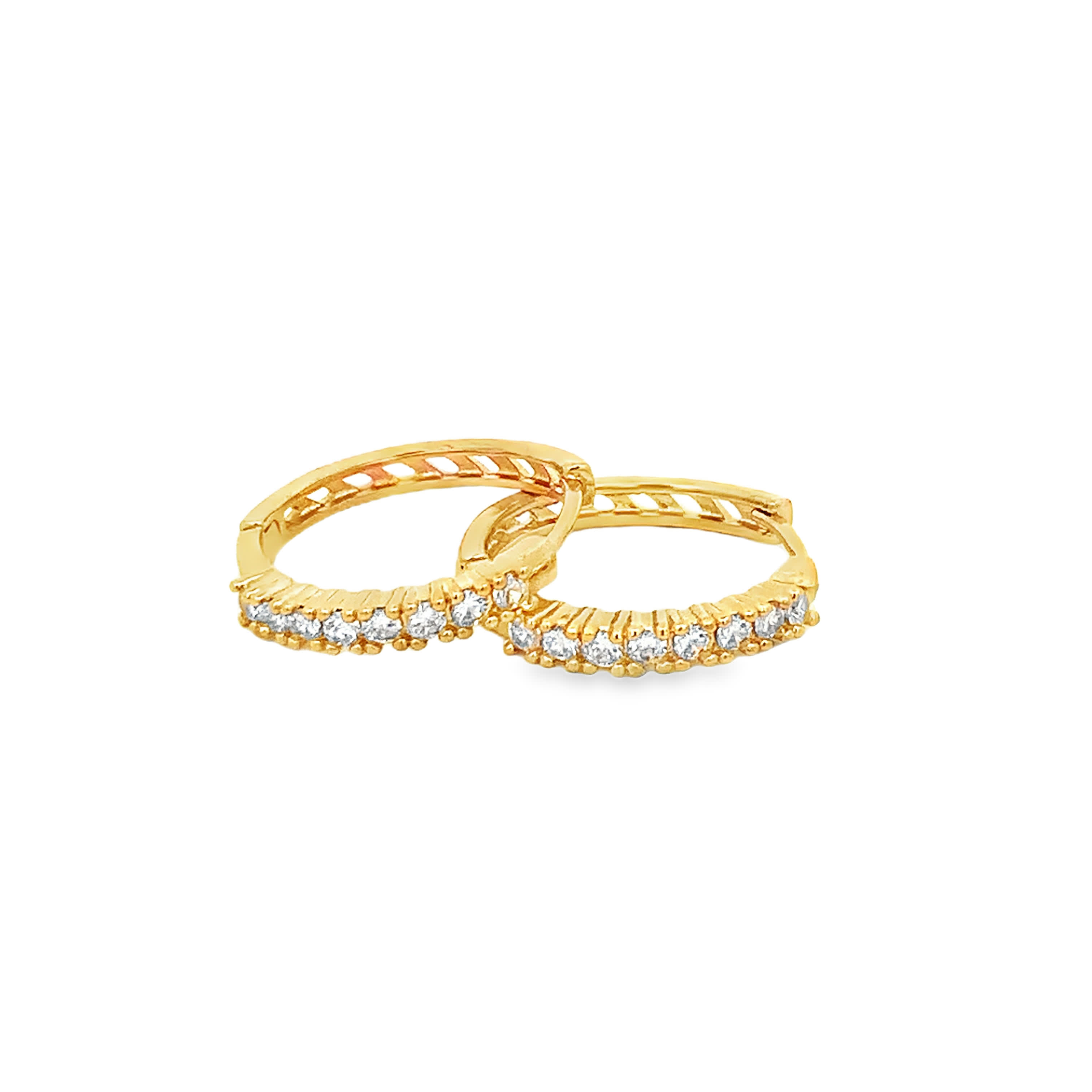 Kolczyki koła w kolorze żółtego złota z okrągłymi diamentami